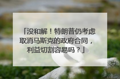 没和解！特朗普仍考虑取消马斯克的政府合同，利益切割容易吗？