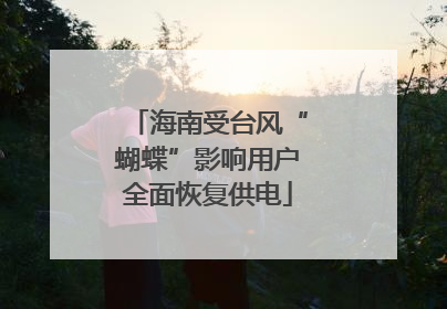 海南受台风“蝴蝶”影响用户全面恢复供电