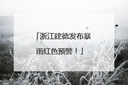 浙江建德发布暴雨红色预警！