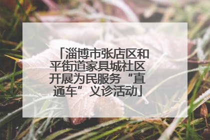 淄博市张店区和平街道家具城社区开展为民服务“直通车”义诊活动