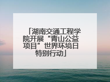 湖南交通工程学院开展“青山公益项目”世界环境日特别行动