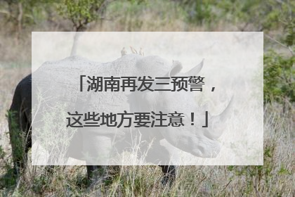 湖南再发三预警，这些地方要注意！