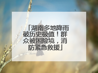 湖南多地降雨破历史极值！群众被困险境，消防紧急救援