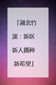 湖北竹溪：新区新人播种新希望