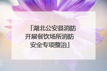 湖北公安县消防开展餐饮场所消防安全专项整治