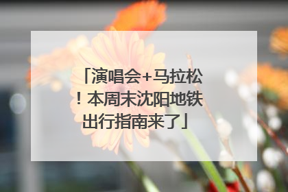 演唱会+马拉松！本周末沈阳地铁出行指南来了