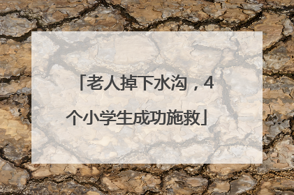 老人掉下水沟，4个小学生成功施救