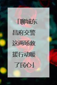 聊城东昌府交警这两场救援行动暖了民心