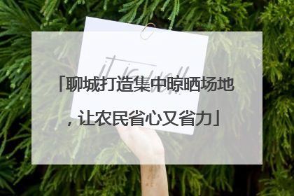 聊城打造集中晾晒场地，让农民省心又省力