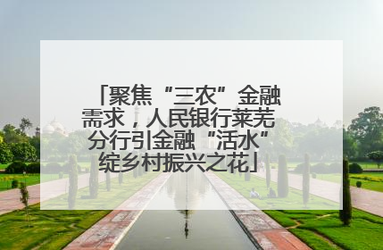 聚焦“三农”金融需求，人民银行莱芜分行引金融“活水”绽乡村振兴之花