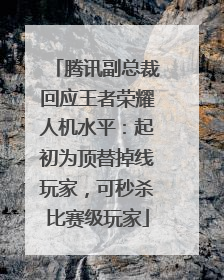 腾讯副总裁回应王者荣耀人机水平：起初为顶替掉线玩家，可秒杀比赛级玩家