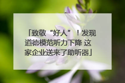 致敬“好人”！发现道德模范听力下降 这家企业送来了助听器