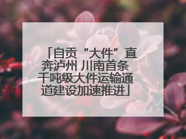 自贡“大件”直奔泸州 川南首条千吨级大件运输通道建设加速推进