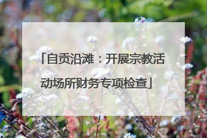 自贡沿滩：开展宗教活动场所财务专项检查