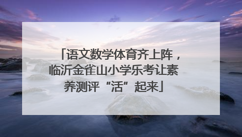 语文数学体育齐上阵，临沂金雀山小学乐考让素养测评“活”起来