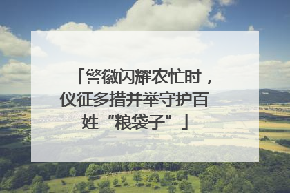 警徽闪耀农忙时，仪征多措并举守护百姓“粮袋子”