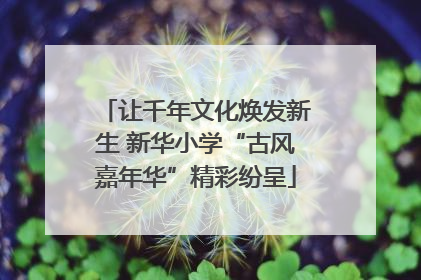 让千年文化焕发新生 新华小学“古风嘉年华”精彩纷呈