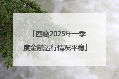 西藏2025年一季度金融运行情况平稳