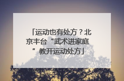 运动也有处方？北京丰台“武术进家庭”教开运动处方
