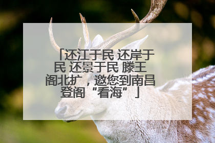 还江于民 还岸于民 还景于民 滕王阁北扩，邀您到南昌登阁“看海”