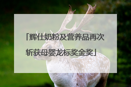 辉仕奶粉及营养品再次斩获母婴龙标奖金奖