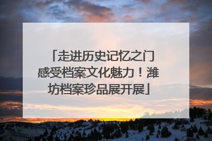 走进历史记忆之门 感受档案文化魅力！潍坊档案珍品展开展