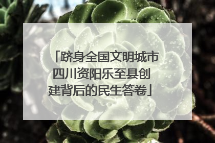 跻身全国文明城市 四川资阳乐至县创建背后的民生答卷