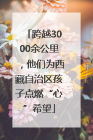 跨越3000余公里，他们为西藏自治区孩子点燃“心”希望