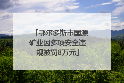 鄂尔多斯市国源矿业因多项安全违规被罚8万元