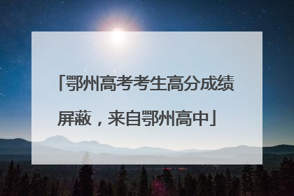 鄂州高考考生高分成绩屏蔽，来自鄂州高中