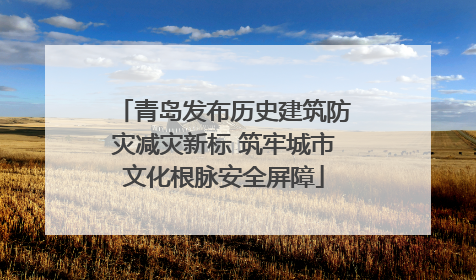 青岛发布历史建筑防灾减灾新标 筑牢城市文化根脉安全屏障