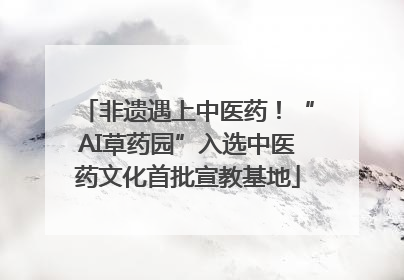 非遗遇上中医药！“AI草药园”入选中医药文化首批宣教基地