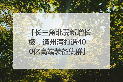 长三角北翼新增长极，通州湾打造400亿高端装备集群