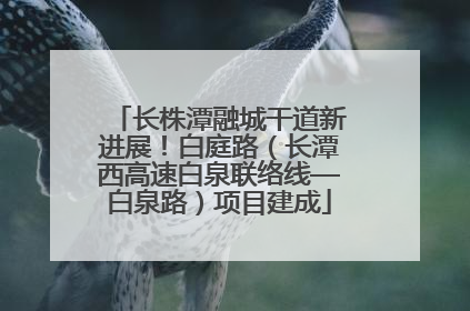 长株潭融城干道新进展！白庭路（长潭西高速白泉联络线—白泉路）项目建成