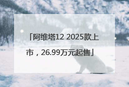 阿维塔12 2025款上市，26.99万元起售