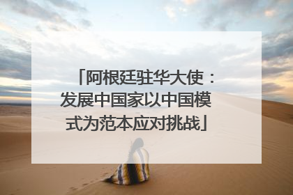 阿根廷驻华大使：发展中国家以中国模式为范本应对挑战
