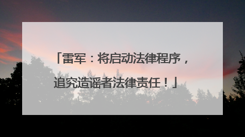 雷军：将启动法律程序，追究造谣者法律责任！