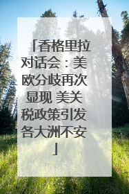 香格里拉对话会：美欧分歧再次显现 美关税政策引发各大洲不安