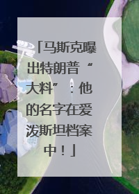 马斯克曝出特朗普“大料”：他的名字在爱泼斯坦档案中！