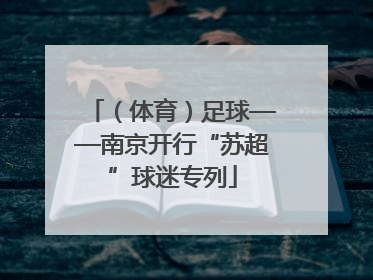（体育）足球——南京开行“苏超”球迷专列