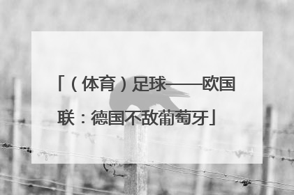 （体育）足球——欧国联：德国不敌葡萄牙