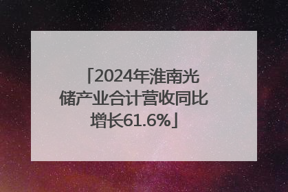 2024年淮南光储产业合计营收同比增长61.6%