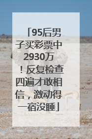 95后男子买彩票中2930万！反复检查四遍才敢相信，激动得一宿没睡