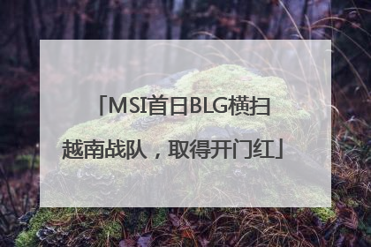 MSI首日BLG横扫越南战队，取得开门红
